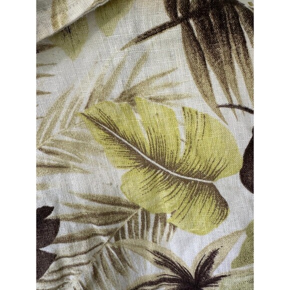 Vintage Lantana Casuals Women's 100% Linen Hawaiian Tropical Button Down Shirt M - Picture 7 of 7